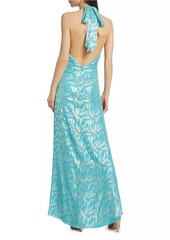 Ramy Brook Leola Ruffled Metallic Silk Gown