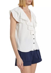 Ramy Brook Lettie Ruffled V-Neck Top