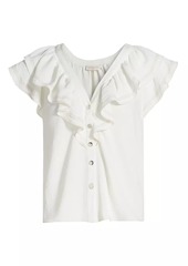 Ramy Brook Lettie Ruffled V-Neck Top