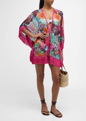 Ramy Brook Lilyana Multi Flower-Print Kimono Coverup