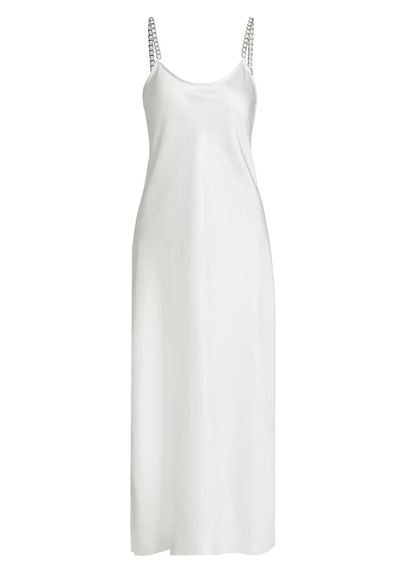 Ramy Brook Lizzie Satin Chainlink Slip Midi-Dress