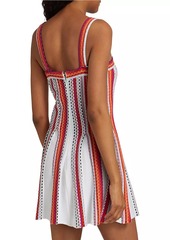 Ramy Brook Luisa Striped Open-Knit Minidress