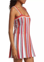 Ramy Brook Luisa Striped Open-Knit Minidress