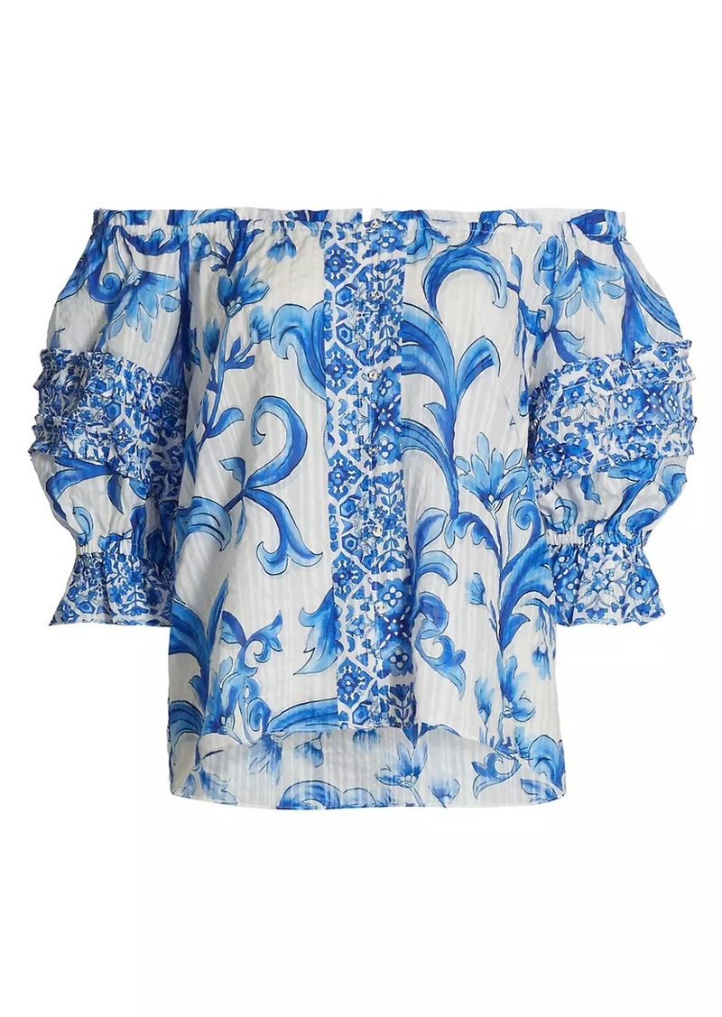 Ramy Brook Lula Floral Off-the-Shoulder Top