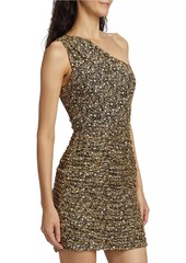 Ramy Brook Mallory Metallic One-Shoulder Minidress