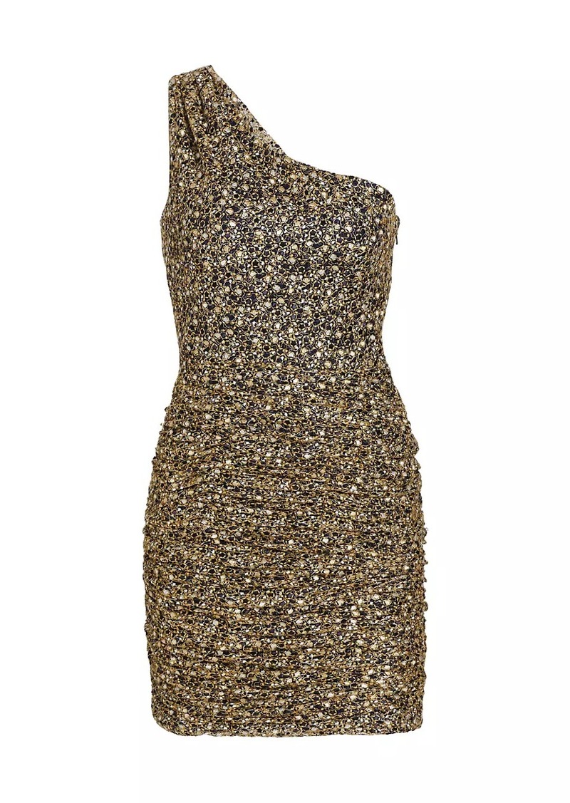 Ramy Brook Mallory Metallic One-Shoulder Minidress