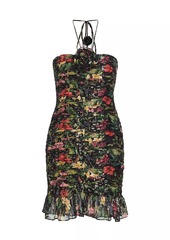 Ramy Brook Margret Floral Halter Minidress