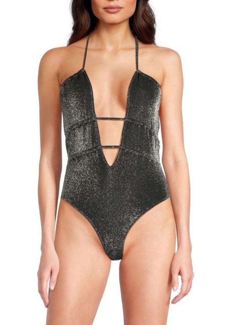 Ramy Brook Marta Glittery One Piece Swimsuit