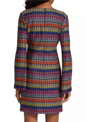 Ramy Brook Maya Zigzag Flare-Sleeve Minidress