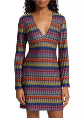 Ramy Brook Maya Zigzag Flare-Sleeve Minidress