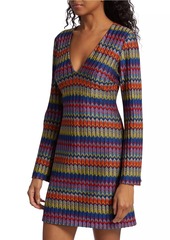 Ramy Brook Maya Zigzag Flare-Sleeve Minidress