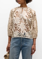 Ramy Brook Mikayla Eyelet-Embroidered Blouse 