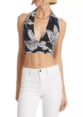 Ramy Brook Milan Floral Halterneck Crop Top