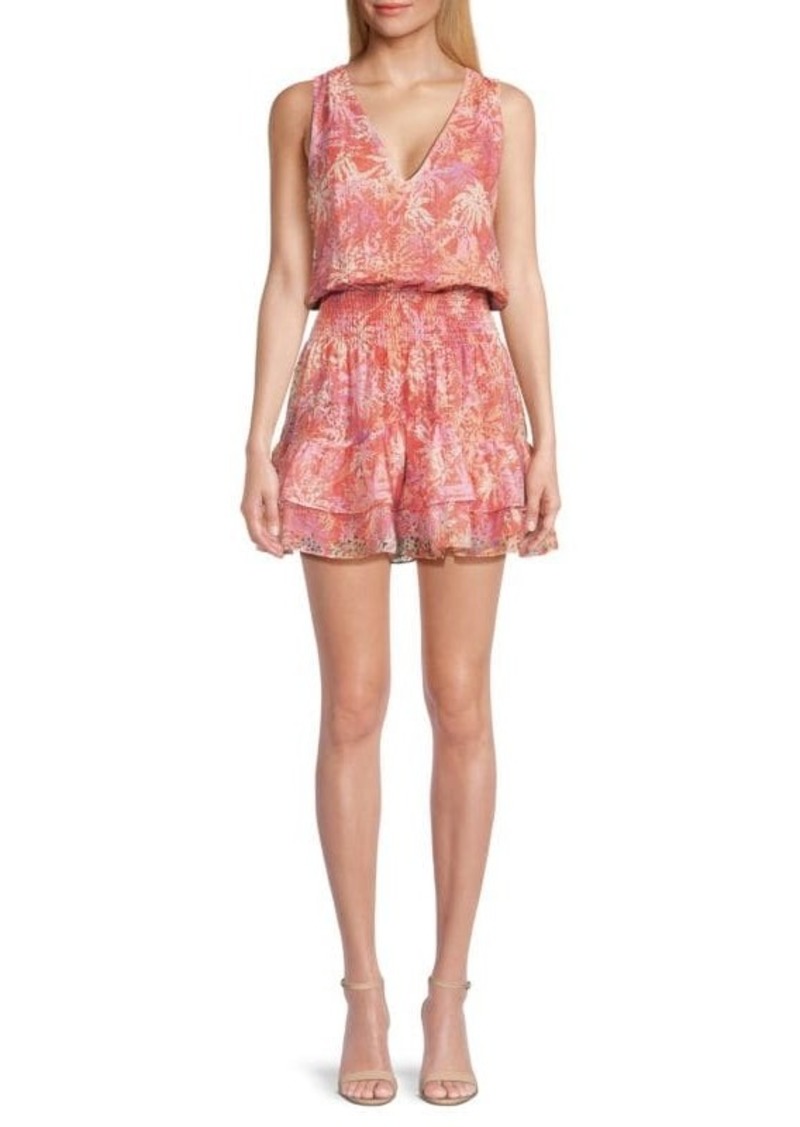 Ramy Brook Mirella Print Smocked Mini Dress