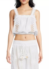 Ramy Brook Misha Embroidered Cotton Crop Top