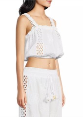 Ramy Brook Misha Embroidered Cotton Crop Top