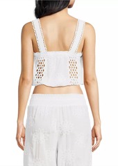 Ramy Brook Misha Embroidered Cotton Crop Top