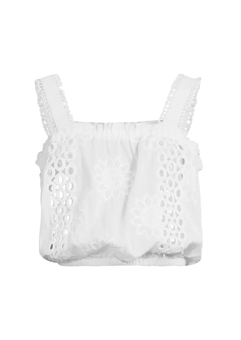 Ramy Brook Misha Embroidered Cotton Crop Top