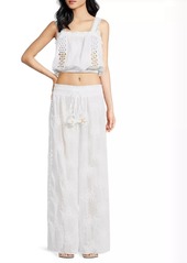 Ramy Brook Misha Embroidered Cotton Crop Top