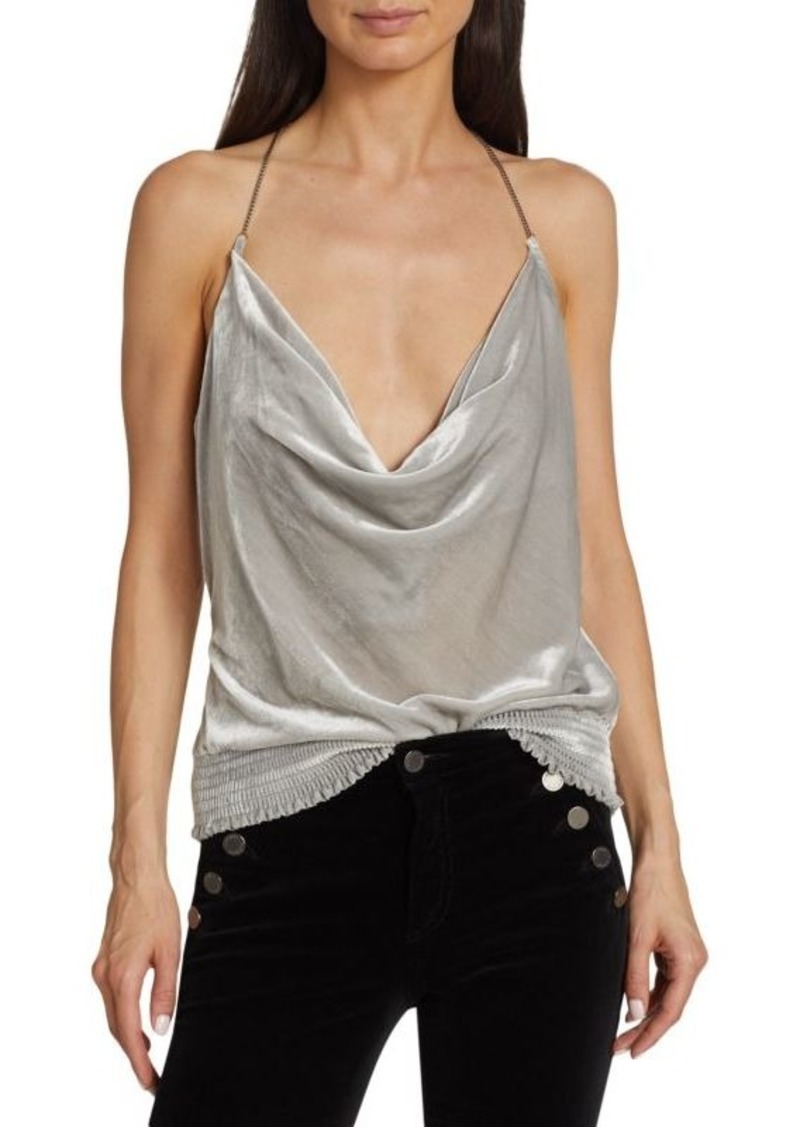 Ramy Brook Monique Velvet Chainlink Halter Top