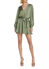 Ramy Brook Montana Satin Tie-Waist Minidress