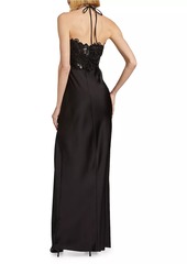 Ramy Brook Mora Floral Satin Gown