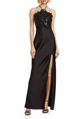 Ramy Brook Mora Floral Satin Gown