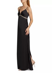 Ramy Brook Mosby Crystal-Trimmed Gown