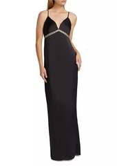 Ramy Brook Mosby Crystal-Trimmed Gown