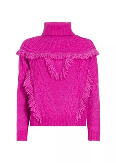 Ramy Brook Mya Fringe Cable-Knit Sweater