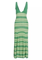 Ramy Brook Mylah Chevron Knit Midi Dress