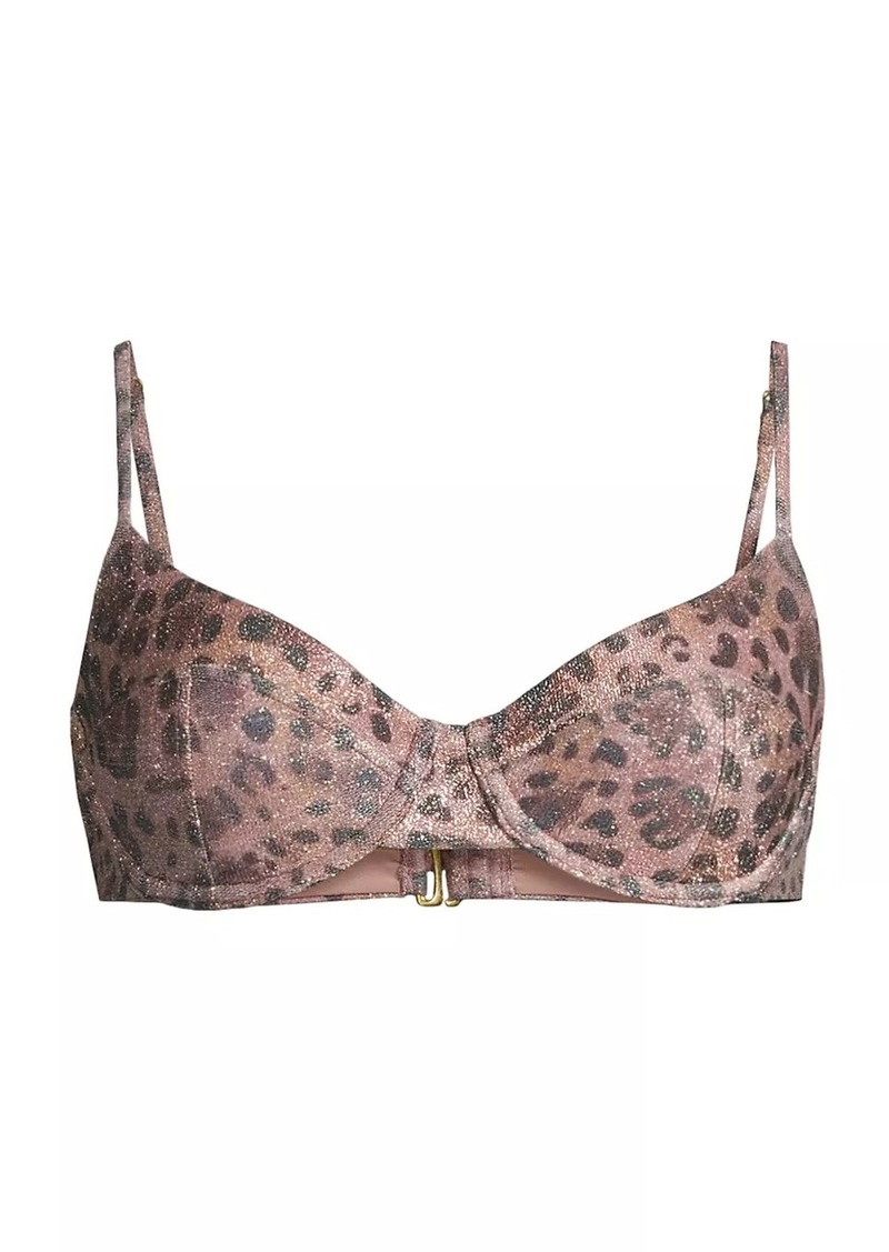 Ramy Brook Nola Leopard Underwire Bikini Top