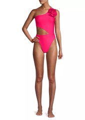 Ramy Brook Nyomi Rosette Cut-Out One-Piece Swimsuit