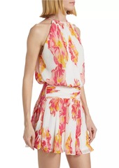 Ramy Brook Ollie Floral Plissé Minidress