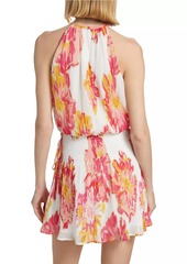 Ramy Brook Ollie Floral Plissé Minidress