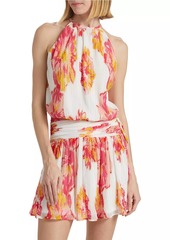 Ramy Brook Ollie Floral Plissé Minidress