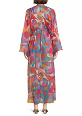 Ramy Brook Phebe Printed Tie-Waist Maxi Dress