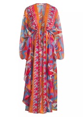 Ramy Brook Phebe Printed Tie-Waist Maxi Dress