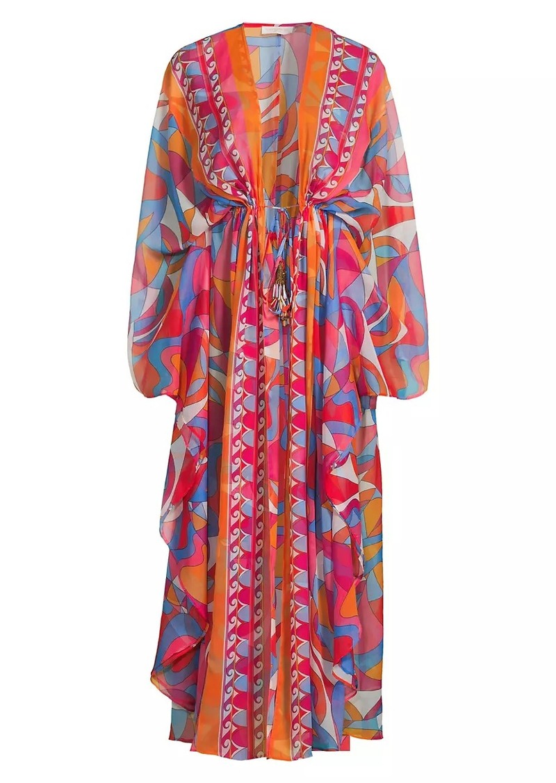 Ramy Brook Phebe Printed Tie-Waist Maxi Dress