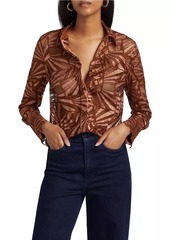 Ramy Brook Priscilla Abstract Satin Shirt