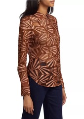 Ramy Brook Priscilla Abstract Satin Shirt