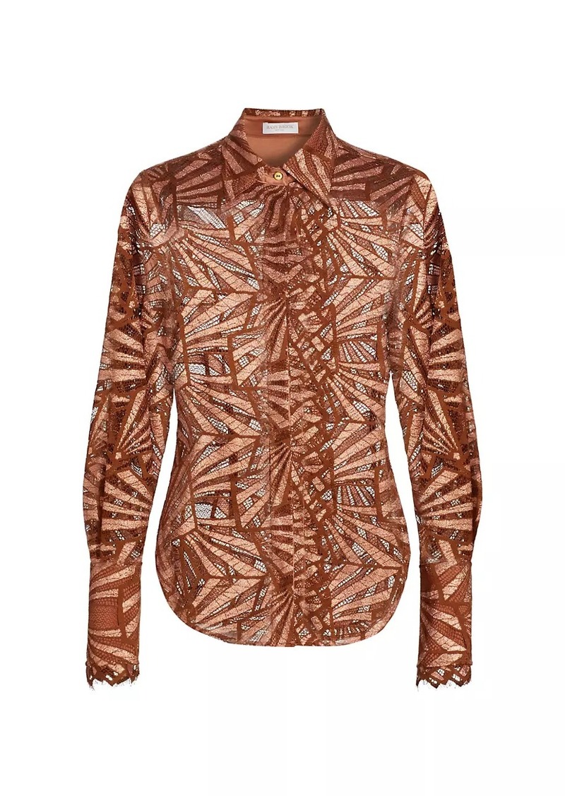 Ramy Brook Priscilla Abstract Satin Shirt