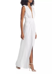 Ramy Brook Quinn V-Neck Satin Gown