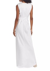 Ramy Brook Quinn V-Neck Satin Gown