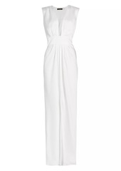 Ramy Brook Quinn V-Neck Satin Gown