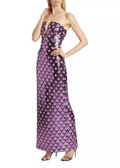 Ramy Brook Ramona Geometric Sequined Strapless Gown