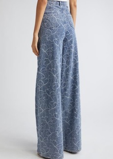 Ramy Brook Adley Embroidered Wide Leg Jeans