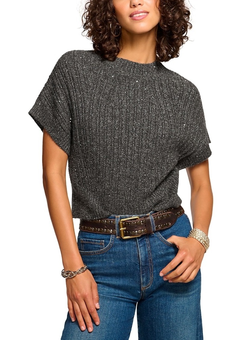 Ramy Brook Amadeus Metallic Short Sleeve Sweater