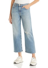 Ramy Brook Angela High Rise Ripped Ankle Jeans in Distressed Light Wash