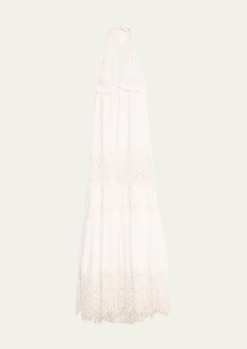 Ramy Brook Aviana Open Crochet Lace Maxi Dress